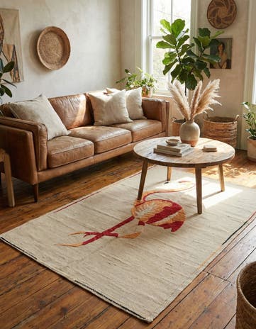 3' 2 x 4' 7 Hand Woven Kilim Suzani Wool Rug