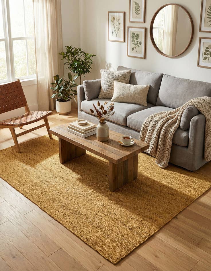 Detail image of  7' 1 x 10'  Hand Braided Jute Rug