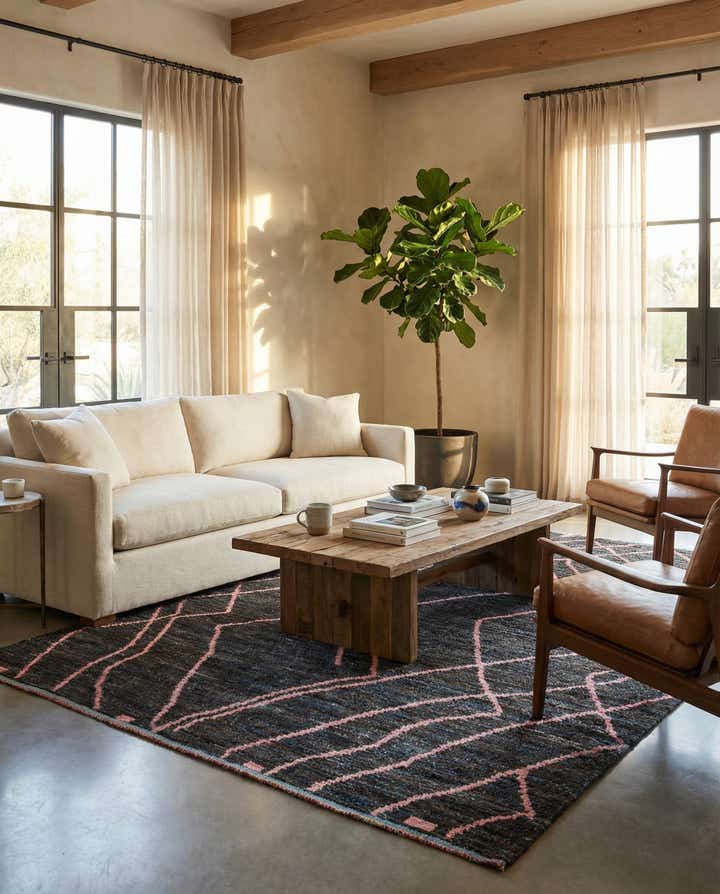 5' 8 x 9' Hand Knotted Moroccan Wool Rug