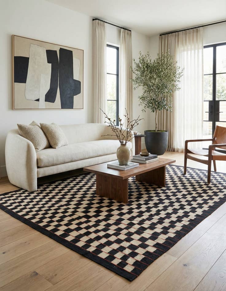 Detail image of  6' 8 x 9' 7  Hand Woven Kilim Modern Wool Rug