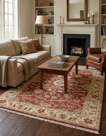 4' 7 x 6' 4 Hand Knotted Ziegler Wool Rug