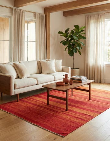 6' 8 x 9' 7 Hand Woven Kilim Modern Wool Rug