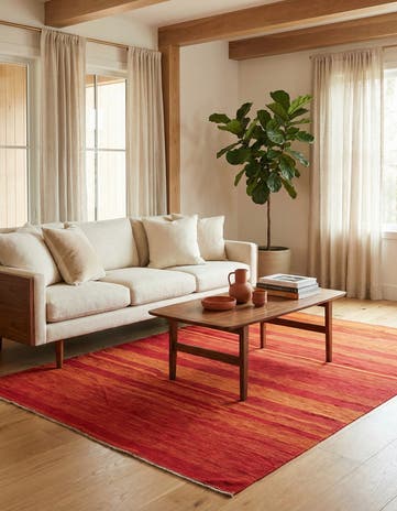 6' 8 x 9' 7 Hand Woven Kilim Modern Wool Rug