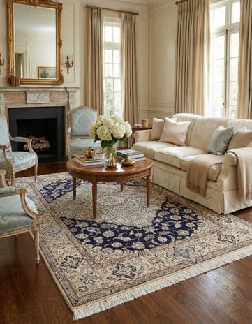 4' 2 x 5' 11 Hand Knotted Nain Persian Rug