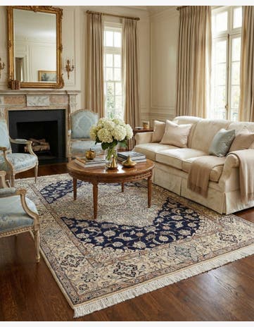 4' 2 x 5' 11 Hand Knotted Nain Persian Rug