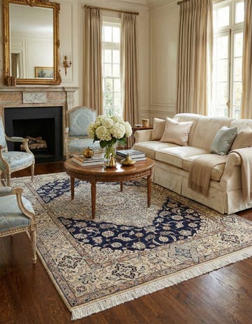 4' 2 x 5' 11 Hand Knotted Nain Persian Rug