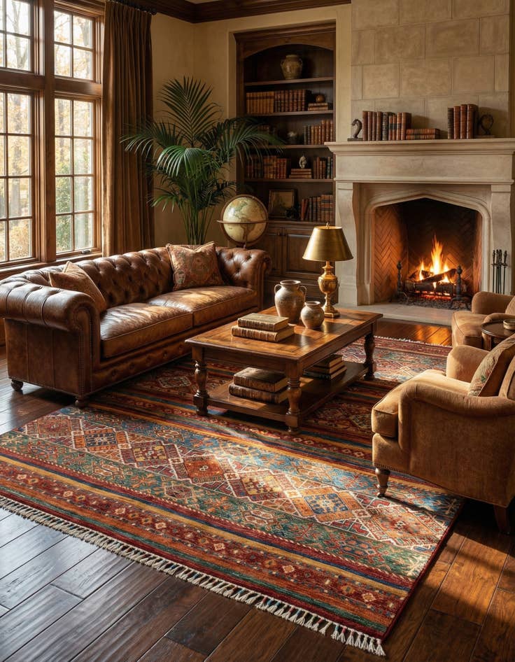 Detail image of  5' 2 x 6' 8 Torkman Wool Rug