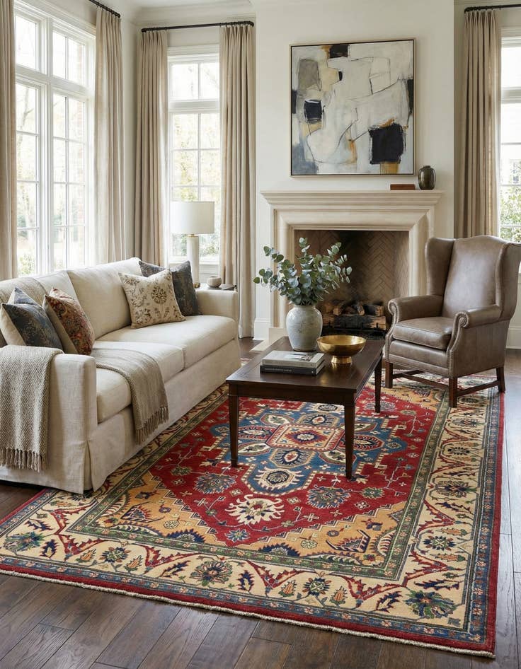 Detail image of 6' 6 x 10' 6  Hand Knotted Kazak Rug