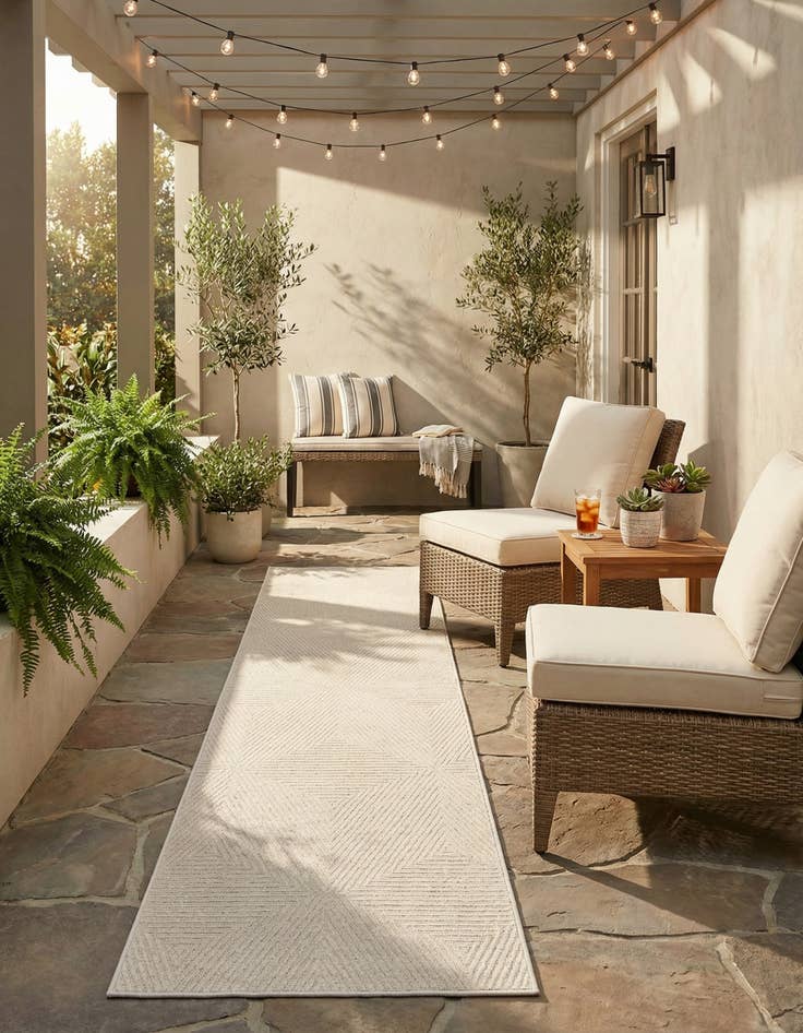 Detail image of 2' 7 x 10' Easy-Clean Sabrina Soto Indoor / Outdoor Runner Rug