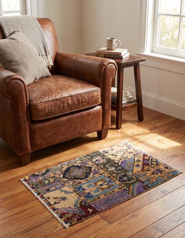 2' 1 x 2' 11 Hand Knotted Patchwork Rug