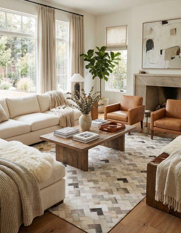 5' 2 x 8' Cowhide - Patchwork Rug