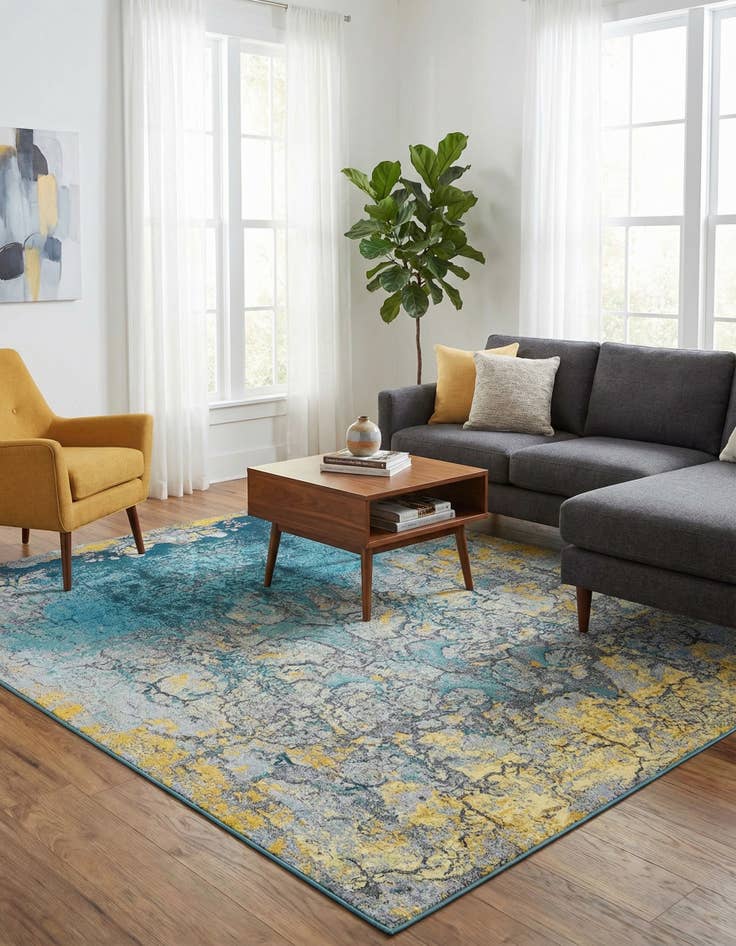 Detail image of 7' 10 x 10'  Washable Modern Indoor / Outdoor Rug