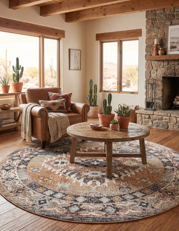 7' x 7' Eco Southwestern Round Rug