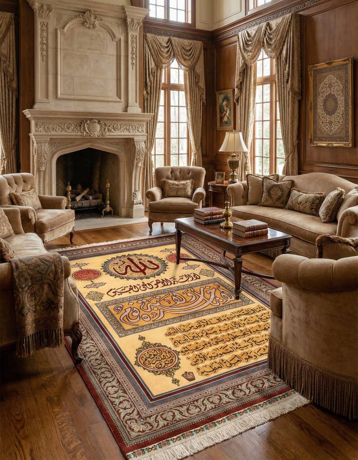 Detail image of 4' 4 x 6' 9 Ghom Silk Rug