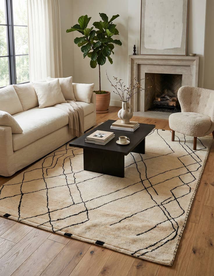 Detail image of 6' x 8'  Hand Knotted Darya Wool Rug