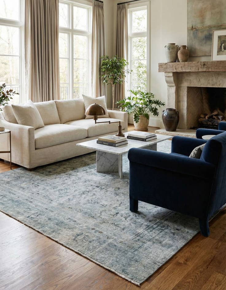 Detail image of 8' x 11'  Hand Knotted Ultra Vintage Persian Wool Rug