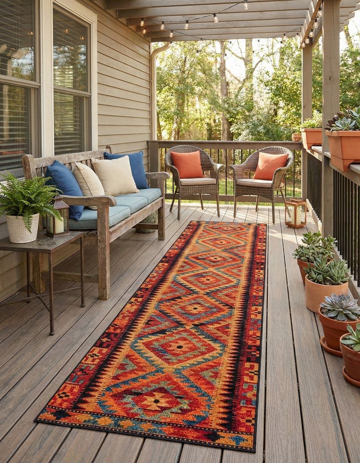 2' 7 x 10' Easy-Clean Tribal Indoor / Outdoor...