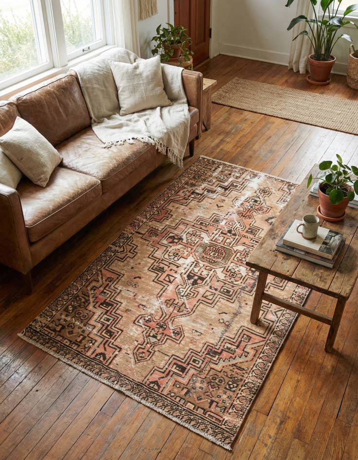 Detail image of 3' 9 x 6' 3  Hand Knotted Ultra Vintage Persian Wool Rug