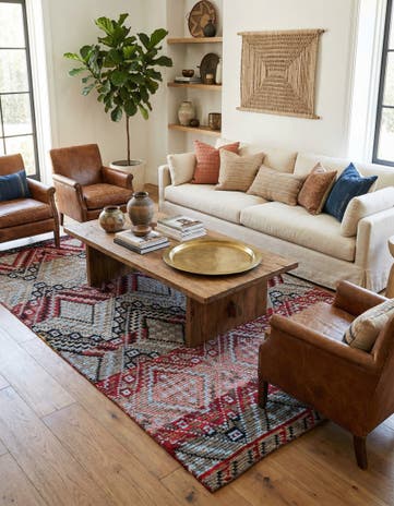 6' 5 x 9' 4 Hand Knotted Moroccan Wool Rug