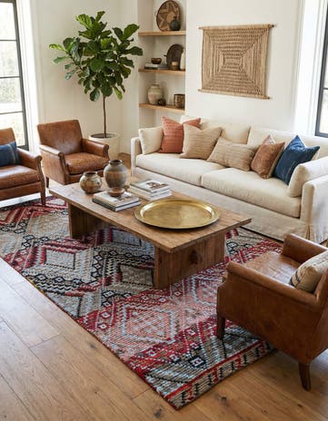 6' 5 x 9' 4 Hand Knotted Moroccan Wool Rug
