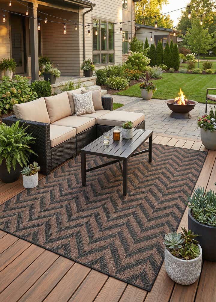 9' x 12' Easy-Clean Modern Indoor / Outdoor Rug