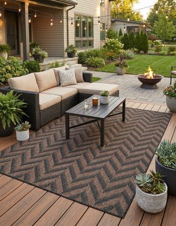 9' x 12' Easy-Clean Modern Indoor / Outdoor Rug