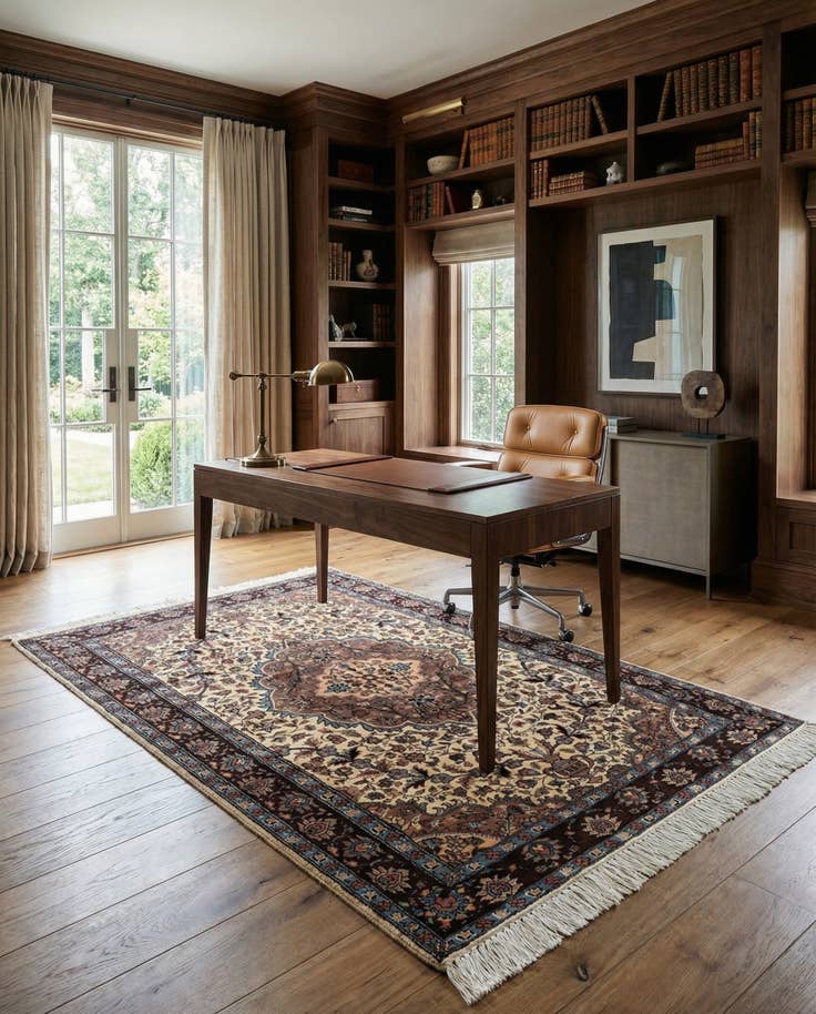 Detail image of 4' 1 x 6' 1 Hand Knotted Bokhara Oriental Rug