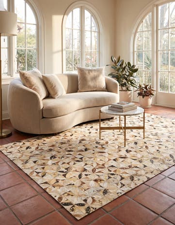 5' x 8' Cowhide Leather Rug