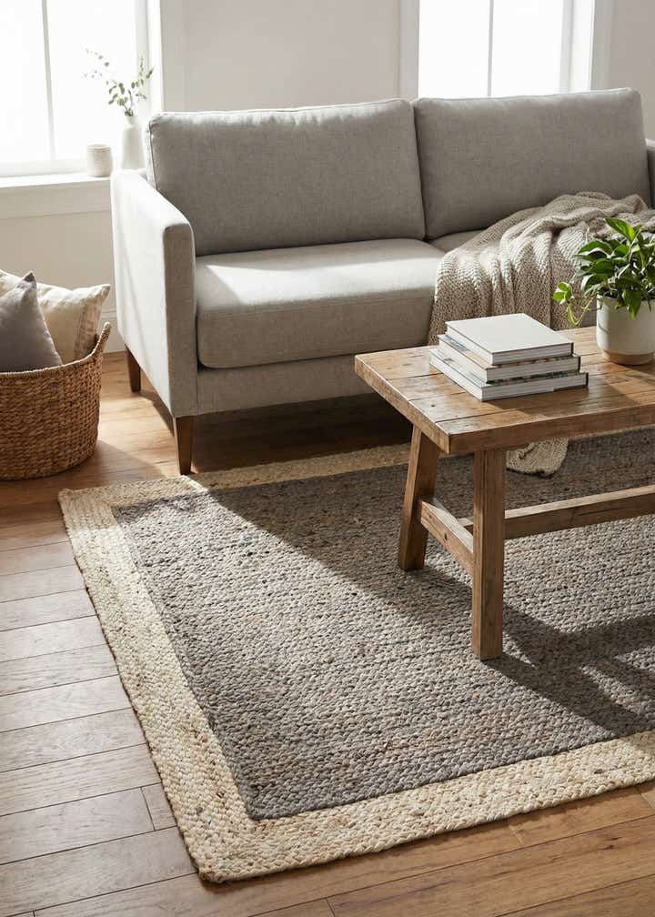 4' 1 x 6' 1 Handmade Braided Jute Rug