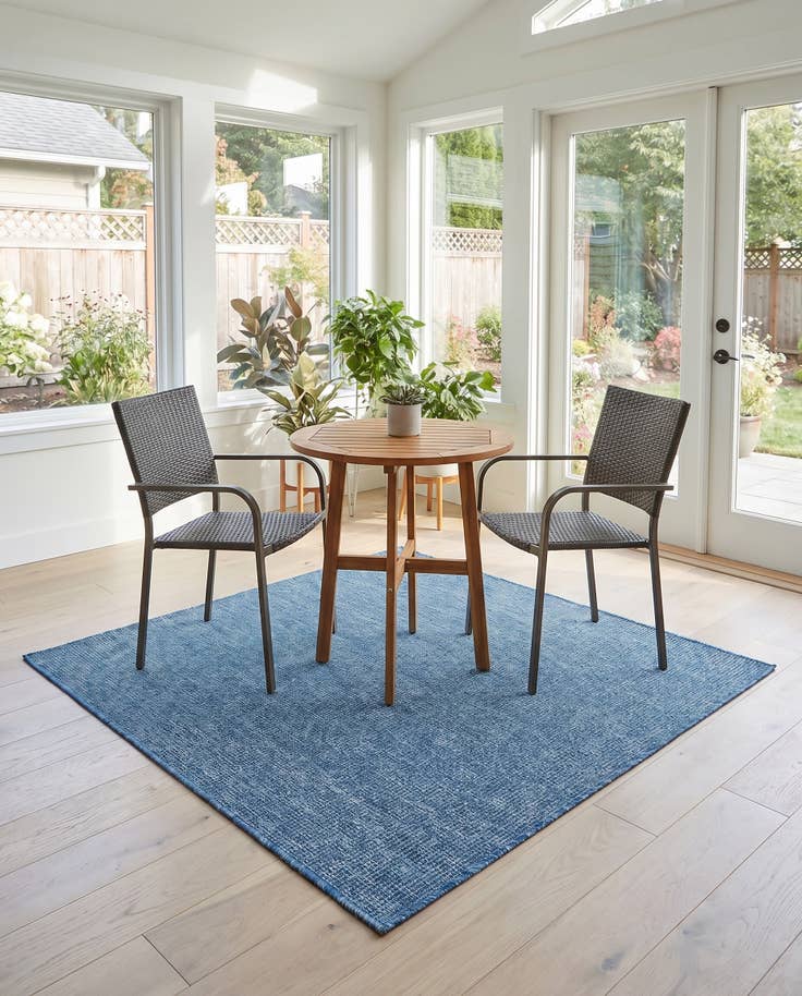 Detail image of 5' 3 x 5' 3 Easy-Clean Solid Indoor / Outdoor Square Rug