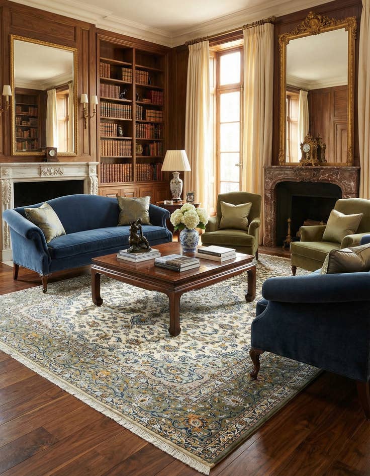 Detail image of 9' 8 x 12' 10 Kerman Wool Rug