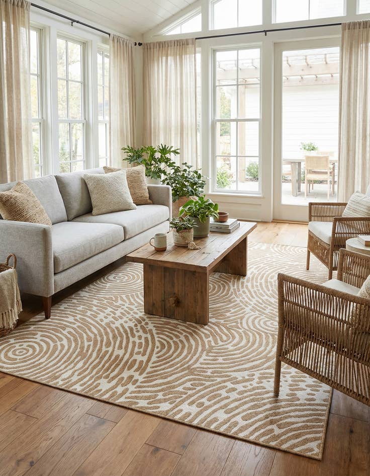 Detail image of 6' x 9'  Washable Modern Indoor / Outdoor Rug