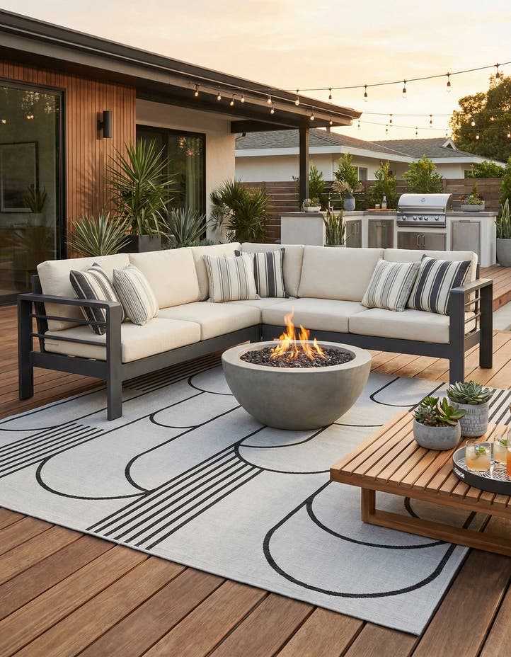 13' x 13' Easy-Clean Modern Indoor / Outdoor...