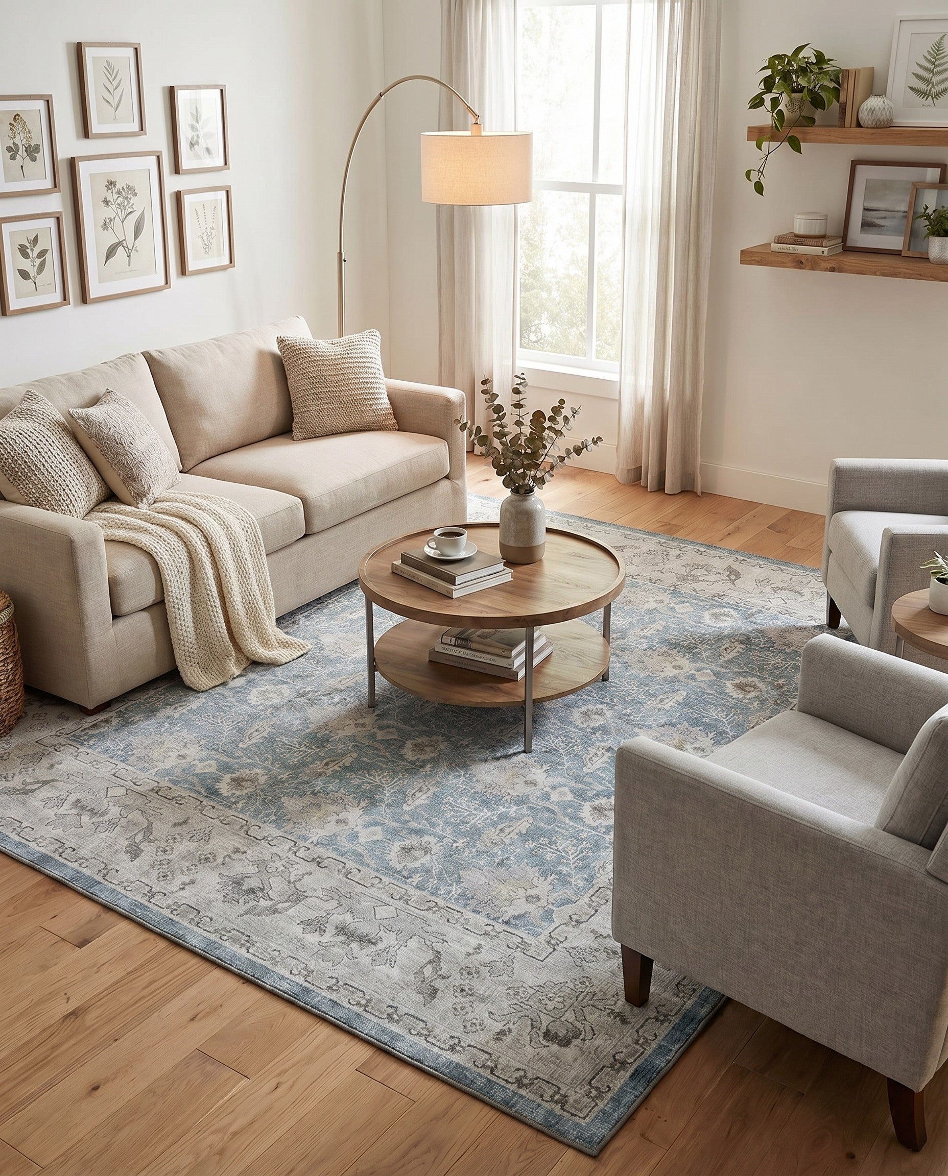 Teal blue Washable Timeless Square Rug