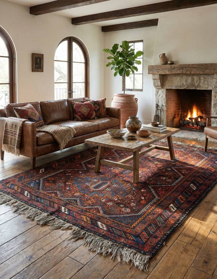 Detail image of 5' 1 x 6' 11 Shiraz Wool Rug