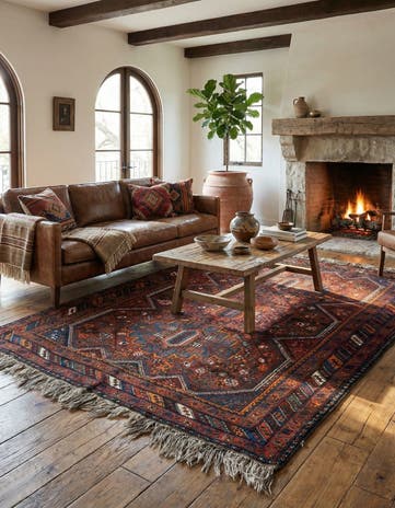 5' 1 x 6' 11 Shiraz Wool Rug