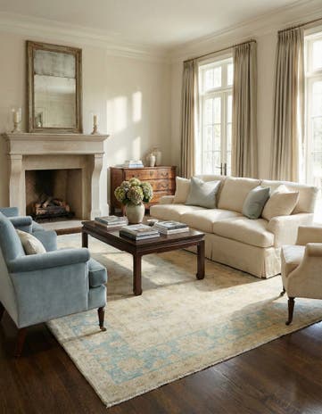 6' 3 x 10' Hand Knotted Peshawar Ziegler Rug