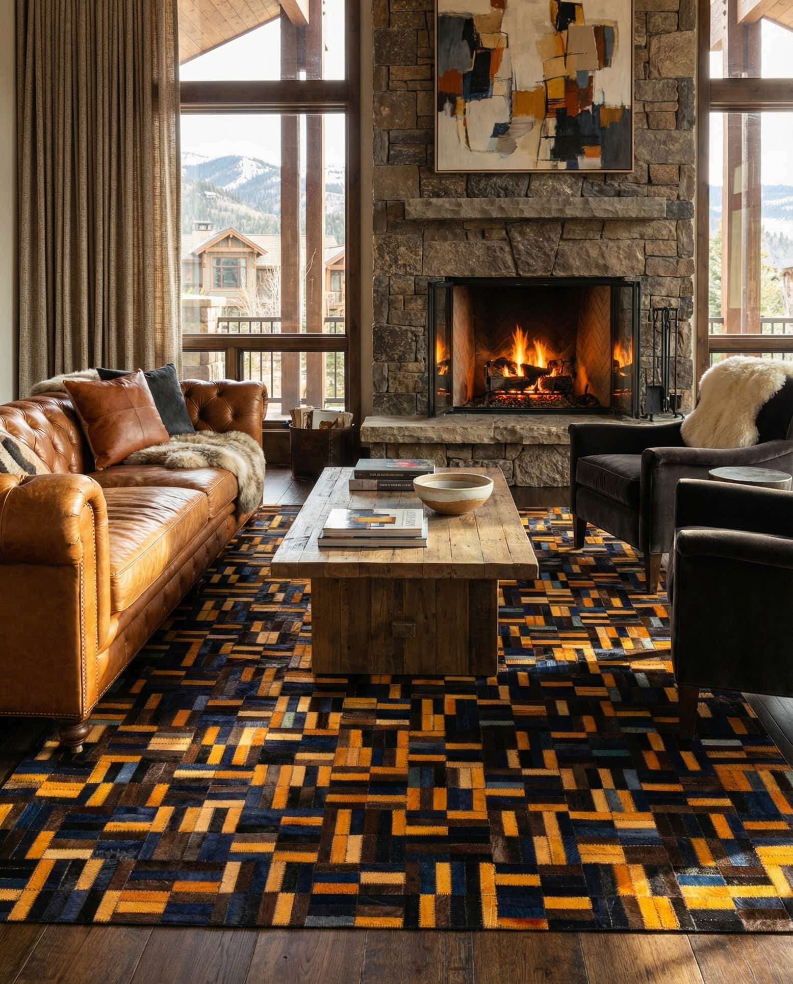 5' x 7' 11 Cowhide - Patchwork Rug
