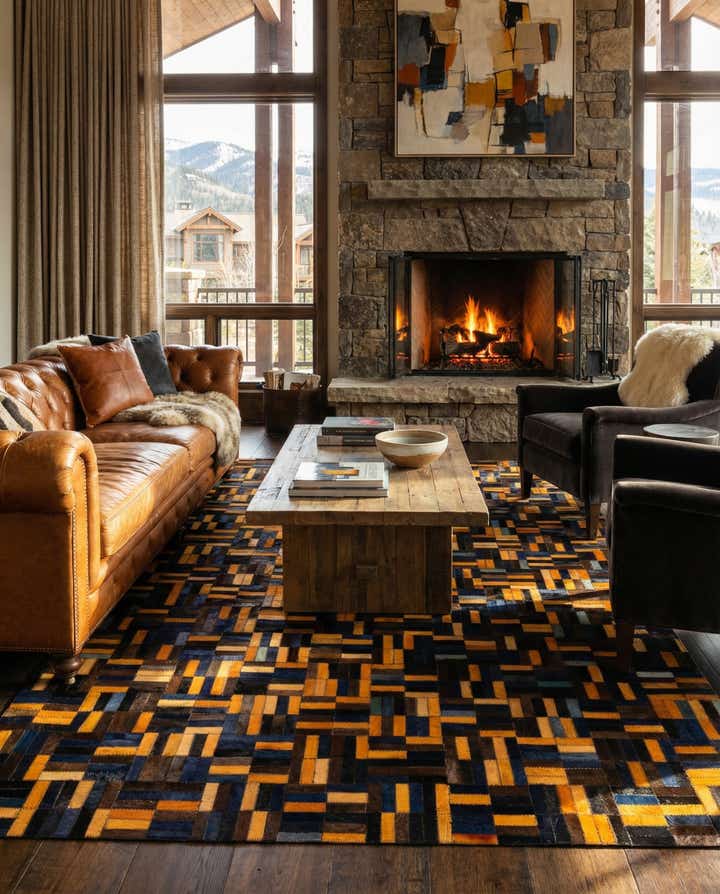 5' x 7' 11 Cowhide - Patchwork Rug