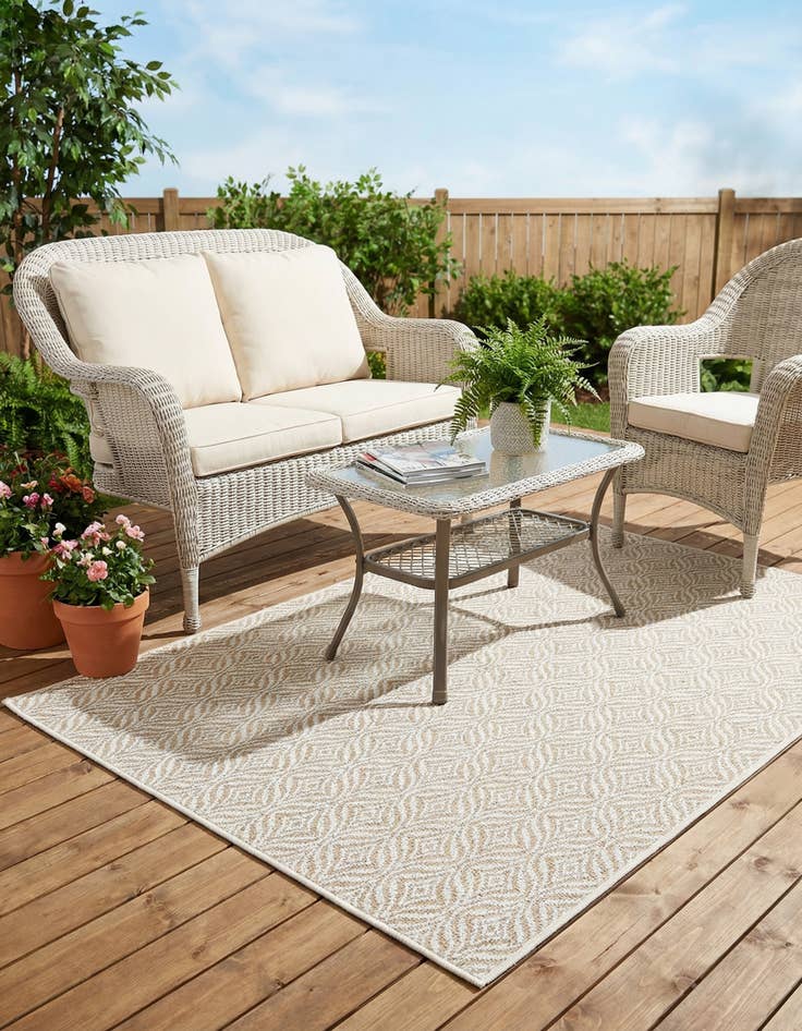 Detail image of  4' x 6'  Washable Lattice Indoor / Outdoor Rug