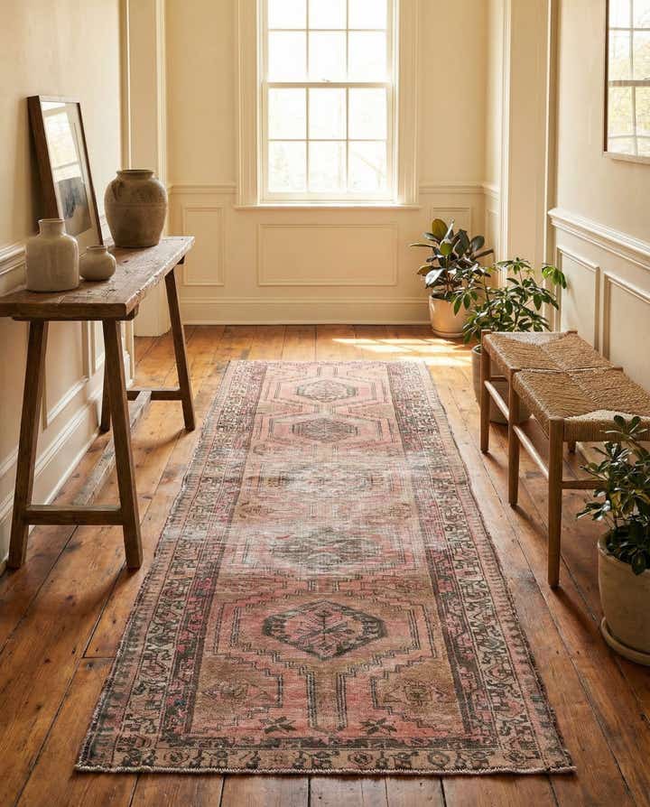 3' 7 x 10' 5 Hand Knotted Ultra Vintage Persian Wool Runner Rug