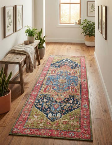 2' 7 x 7' Easy-Clean Traditional Indoor / Outdoor Runner Rug