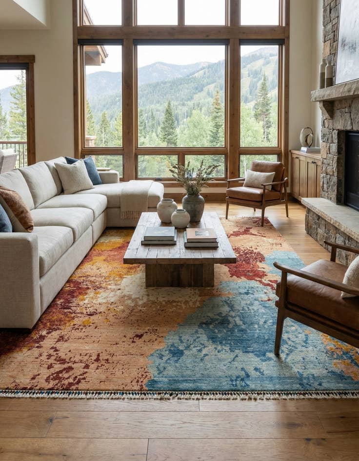 Detail image of 8' 4 x 11' 3 Rubin Wool Rug