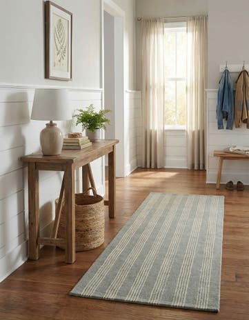 3' 3 x 10' Jill Zarin Striped Wool Runner Rug