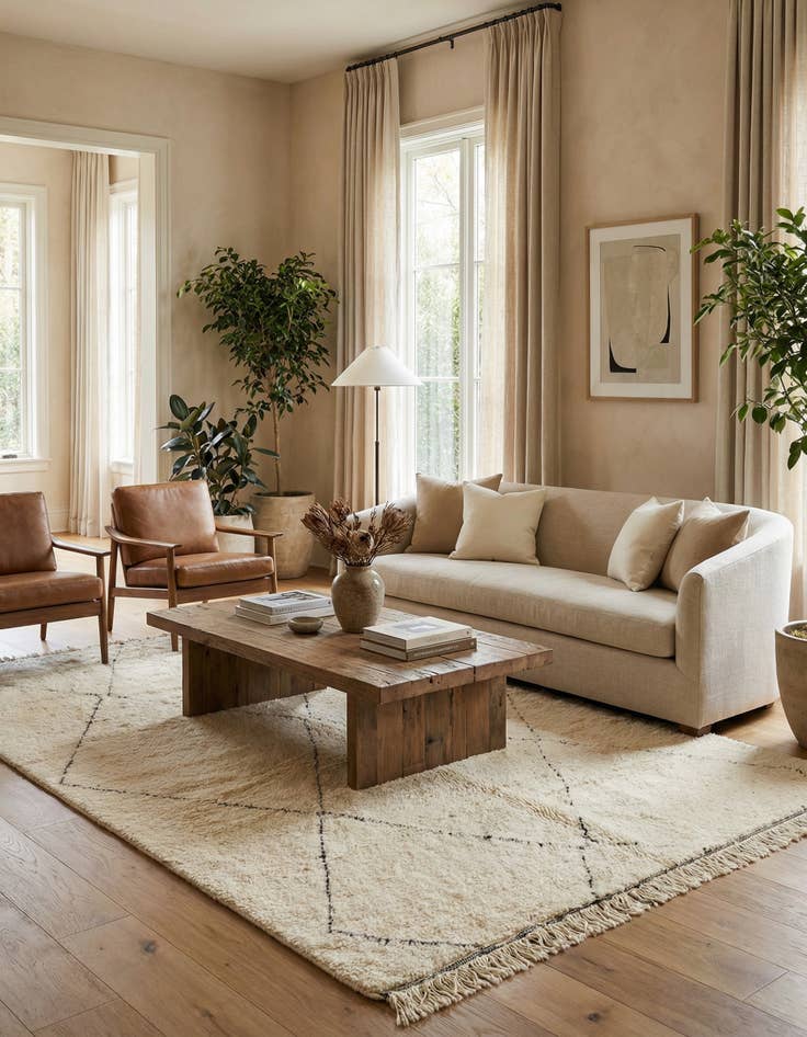 Detail image of 6' 5 x 10' 1  Hand Knotted Moroccan Wool Rug