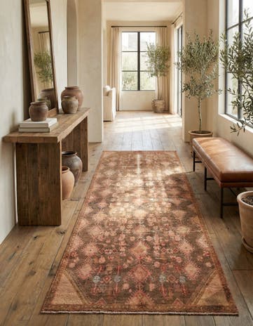 4' 6 x 9' 2 Hand Knotted Ultra Vintage Persian Wool Runner Rug