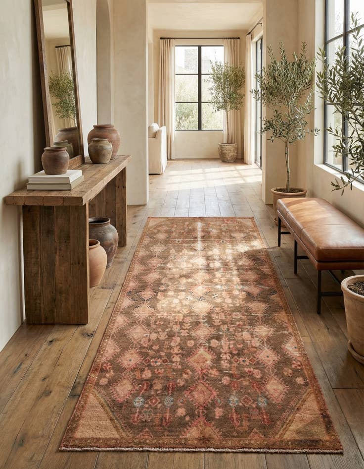 Detail image of 4' 6 x 9' 2  Hand Knotted Ultra Vintage Persian Wool Runner Rug