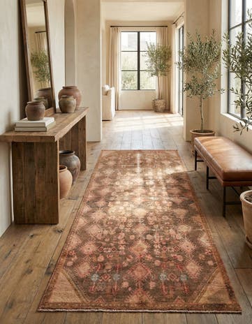 4' 6 x 9' 2 Hand Knotted Ultra Vintage Persian Wool Runner Rug