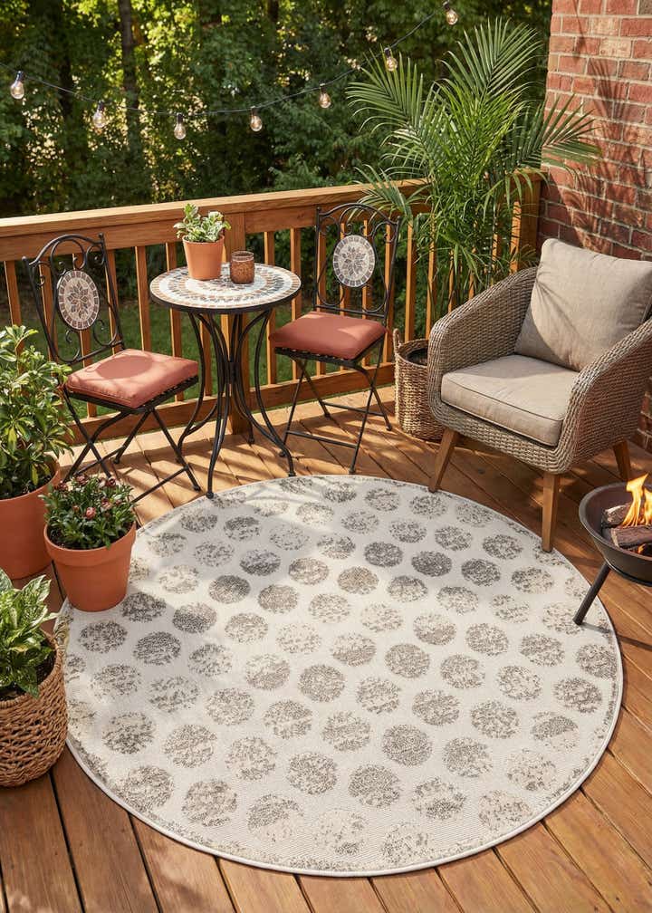 5' x 5' Easy-Clean Sabrina Soto Indoor / Outdoor Round Rug
