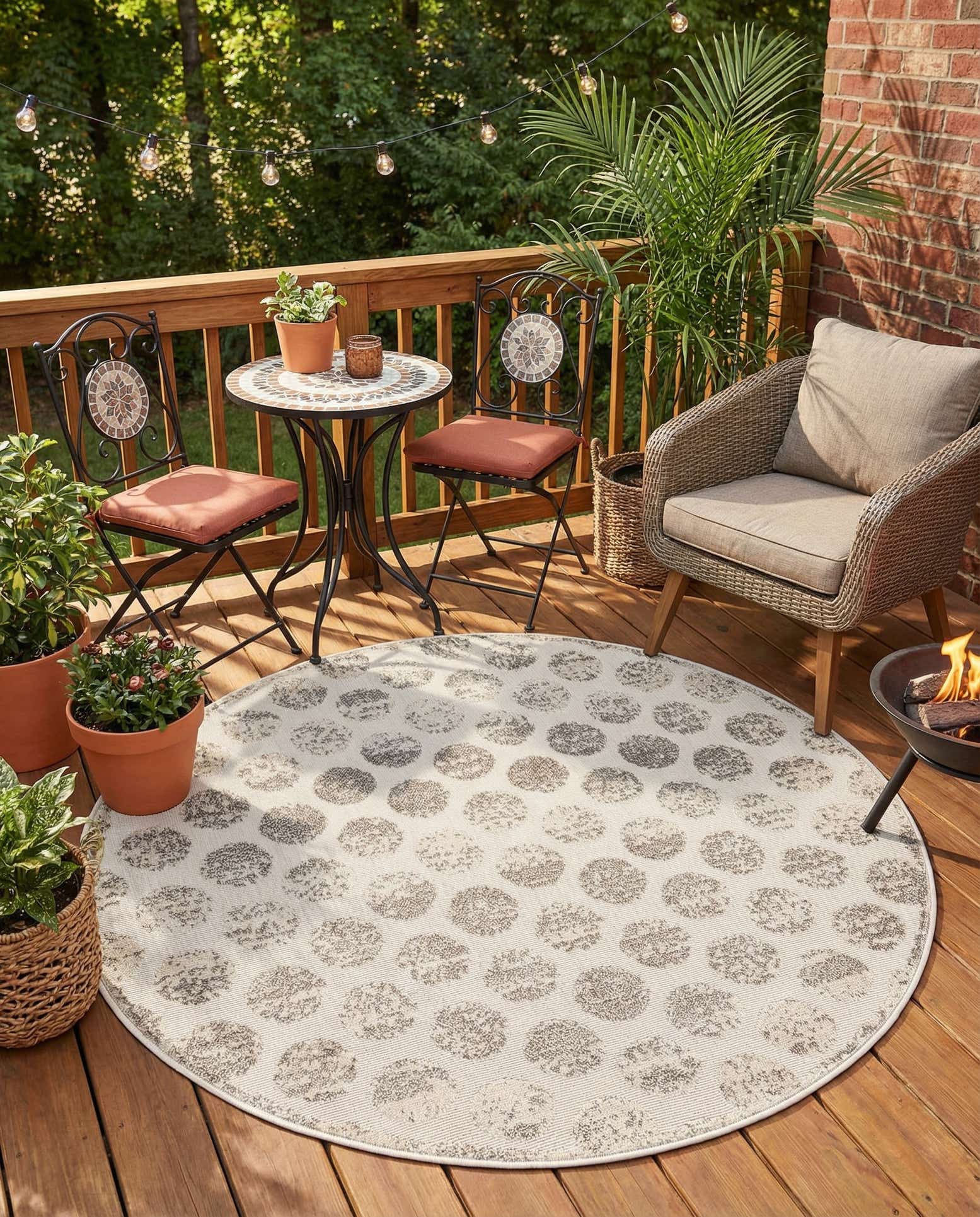 5' x 5' Easy-Clean Sabrina Soto Indoor / Outdoor Round Rug